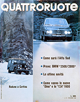 Copertina Quattroruote Dicembre 1969