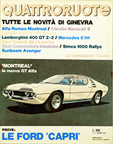 Copertina Quattroruote Marzo 1970