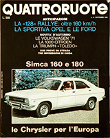 Copertina Quattroruote Settembre 1970