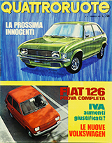Copertina Quattroruote Febbraio 1973