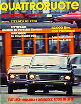 Copertina Quattroruote Luglio 1973