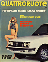 Copertina Quattroruote Agosto 1973