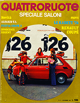 Copertina Quattroruote Novembre 1973
