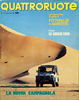 Copertina Quattroruote Luglio 1974
