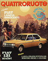 Copertina Quattroruote Novembre 1974