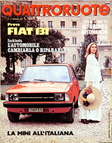 Copertina Quattroruote Gennaio 1975