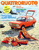Copertina Quattroruote Agosto 1975