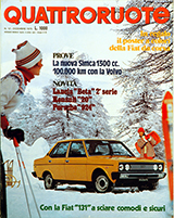 Copertina Quattroruote Dicembre 1975