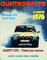 Copertina Quattroruote Gennaio 1976