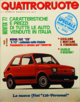 Copertina Quattroruote Novembre 1976