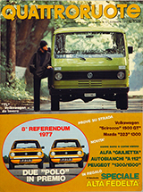 Copertina Quattroruote Novembre 1977
