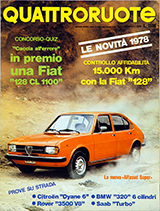 Copertina Quattroruote Gennaio 1978