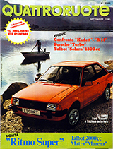 Copertina Quattroruote Settembre 1980