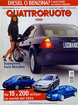 Copertina Quattroruote Gennaio 2001
